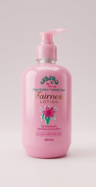 Shello Fairness Body Lotion - 500ml Enriched with sandalwood & saffron